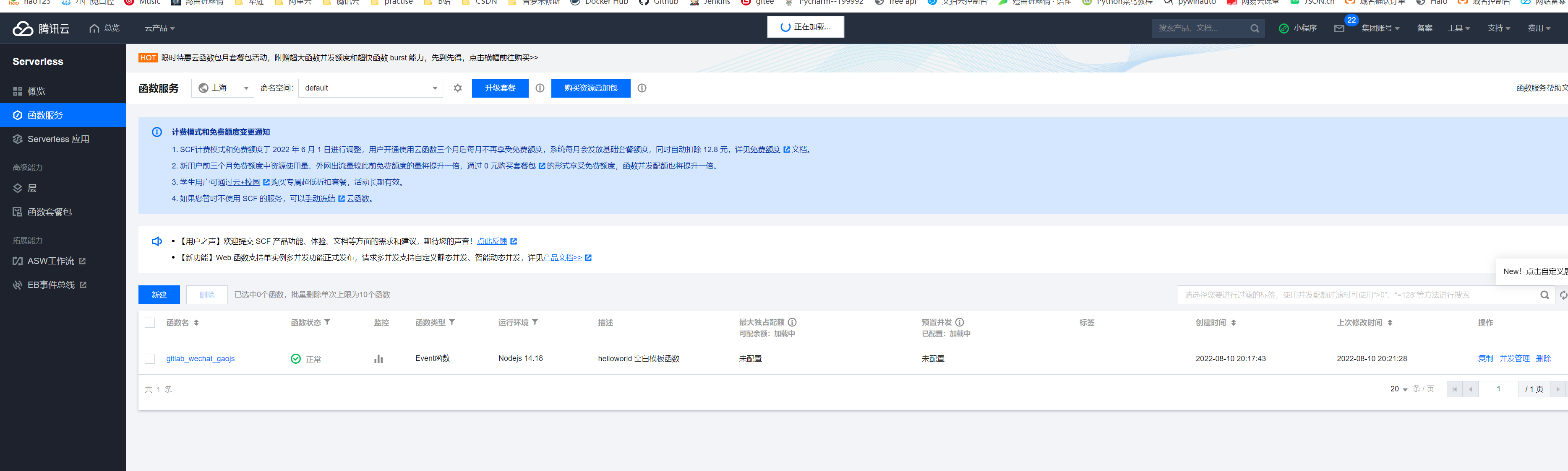 gitlab推送企业微信-----腾讯云函数实现